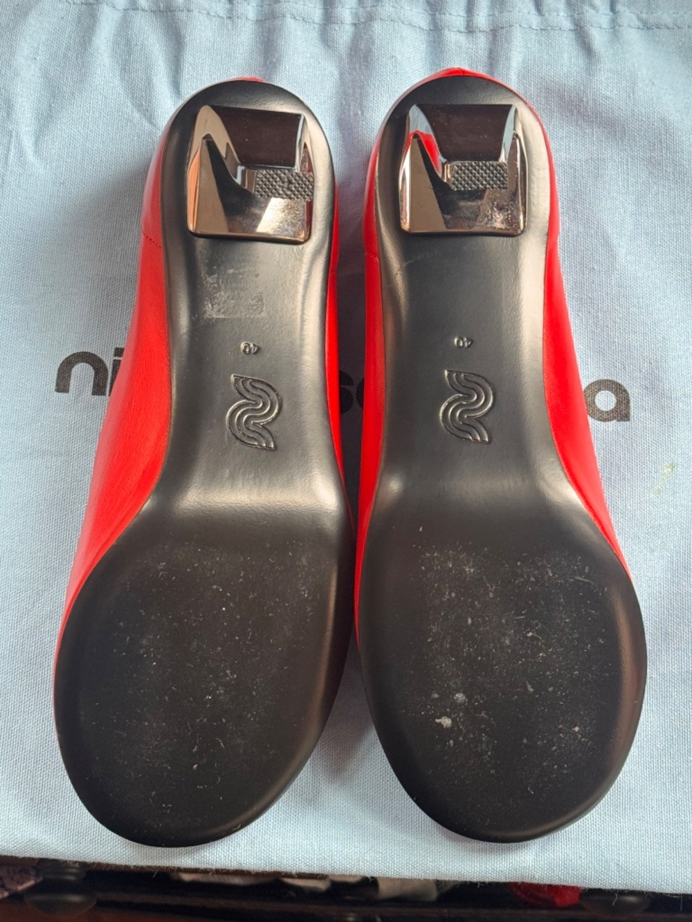 NICOLE SALDAÑA Red Harper Leather Heels - Picture 9 of 10